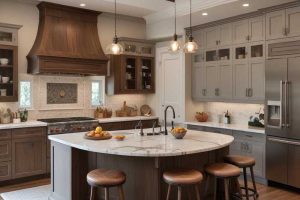 beautiful modern kitchen with all the amenities, designer cabinets, countertops, and high end lighting fixtures